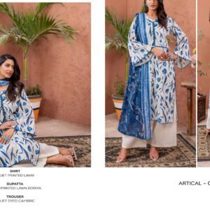 ✨ ZESH   ✨ 3 PieceUnstitched Suit ZESH SUMMAER LAWN COLLECTION 2025 - Image 1