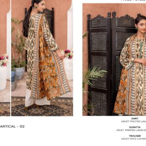 ✨ ZESH   ✨ 3 PieceUnstitched Suit ZESH SUMMAER LAWN COLLECTION 2025 - Image 1