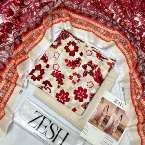 ✨ ZESH   ✨ 3 PieceUnstitched Suit ZESH SUMMAER LAWN COLLECTION 2025 - Image 1