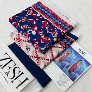 ✨ ZESH   ✨ 3 PieceUnstitched Suit ZESH SUMMAER LAWN COLLECTION 2025 - Image 1