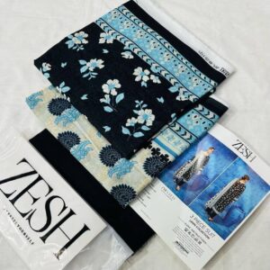 ✨ ZESH   ✨ 3 PieceUnstitched Suit ZESH SUMMAER LAWN COLLECTION 2025 - Image 1