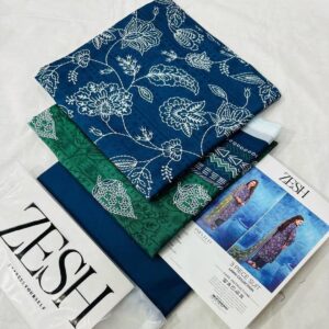 ✨ ZESH   ✨ 3 PieceUnstitched Suit ZESH SUMMAER LAWN COLLECTION 2025 - Image 1