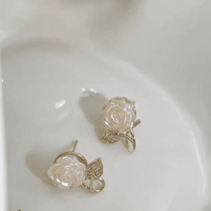 Flower Leaf Korean Zircon Earings For Women Girls Design Earring Jewelry - Image 1