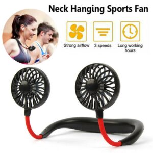Portable Neck Fan - 360 Degree Free Rotation Hands Free Personal Hanging Neck Sports Fan USB Rechargeable Wearable Cooling Fan For Traveling (Random Color) - Image 4