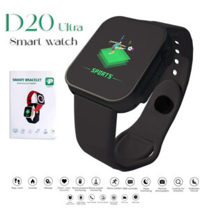 D20 Ultra Fitness Smart Bracelet – Bluetooth Heart Rate & Blood Pressure Monitor (Black) - Image 1