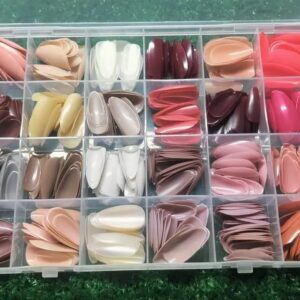 576 Pcs Multicolor Stick-On Artificial Nails Box with Free Glue - Image 3