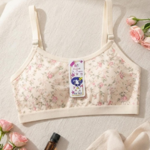 Summer Stuff Soft Printed Cotton Lawn Teenagers Bra – Beige - Image 2