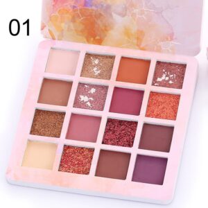 16 Color Eyeshadow Makeup Palette Matte & Shimmer Powder Eye Shadow Kit - Multi Color - Image 2