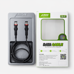 Airox USB Type-C to Type-C 60W Fast Charging Data Cable – Black - Image 2