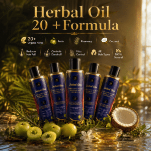 Instant Glow Herbal Oil 20+ Formula 120ml | Organic Hair Oil with Amla, Rosemary & Coconut | Hair Fall, Dandruff & Frizz Control | Hair Growth & Scalp Nourishing Oil - Image 1