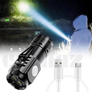 Mini LED Torch - Portable Pocket Light, Child Camping, Emergency, Travel, Hiking Torch, Portable LED Flashlight Rechargeable Zoom Flashlights Plastic body - Image 1