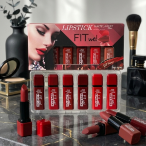 Fitme High Pigmented Velvet Matte Lipstick Set - Long Lasting Smooth Intense Color Lip Makeup Collection - Pack of 6 - Image 1
