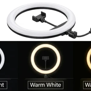Portable Clip-On Selfie Ring Light with 36 LED Bulbs | 3 Brightness Levels | Rechargeable Fill Light for Phones | Without Stand - Image 3