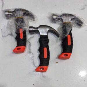 Small Heavy-Duty Stubby Claw Hammer - Polished Steel Head With Black Rubberized Grip And Red Accent For Precision And Control - Image 4