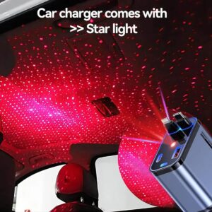 4 In 1 Fast Charging Usb-C Car Adapter - Car Accessory Designed For Power Charging And Daily Travel Routine - With Light - Image 2