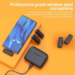 J13 Type C Dual Wireless Lavalier Microphone With Charging Case Video Recording Mic - Electronic Accessory For Audio Recording Routine - Image 4