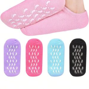 Spa Gel Moisturizing Socks Anti Slip Heel Care Socks For Dry & Cracked Feet – Multi color - Image 1