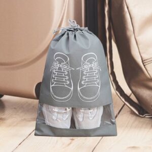 Shoe Bags For Travel Dust Proof Storage Organizer With Clear Window Non Woven Packing Pouch Size 12.5x16.5 - Image 3