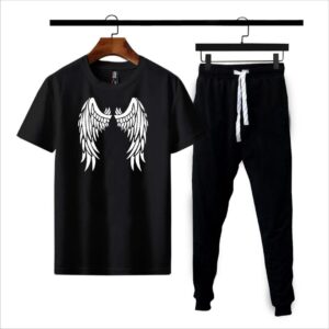 Premium Micro Men’s Tracksuit Angel Print – Comfortable Sportswear | Gym & Workout Suit - Image 2