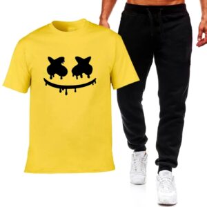 Premium Micro Men’s Tracksuit Smile Face Print – Comfortable Sportswear | Gym & Workout Suit - Image 2