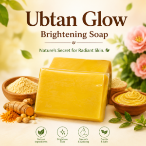 Ubtan Glow Brightening Soap – Handmade Organic Turmeric & Sandalwood Soap for Radiant Skin - Image 1