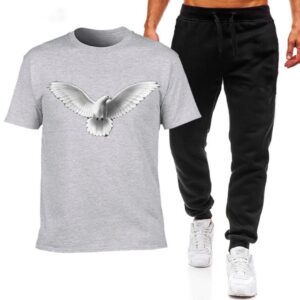 Premium Micro Men’s Tracksuit Pigeon Print – Comfortable Sportswear | Gym & Workout Suit - Image 1