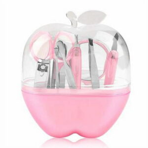 8 Pcs Apple Manicure Set ABS Plastic Mani Pedi Kit | Pink Colour - Image 1