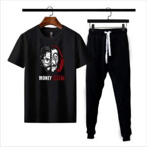 Premium Micro Men’s Tracksuit Money Heist Print – Comfortable Sportswear | Gym & Workout Suit - Image 2