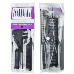 10 Pcs Professional Hair Styling Comb Set | Barber, Salon & Personal Grooming Combs Kit - Image 5