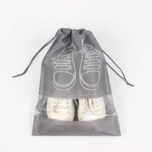 Shoe Bags For Travel Dust Proof Storage Organizer With Clear Window Non Woven Packing Pouch Size 12.5x16.5 - Image 4