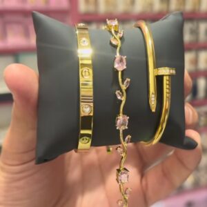 Pack of 3 Bracelets – Nail Cartier, Cartier & Tulip Bracelet Set - Image 3
