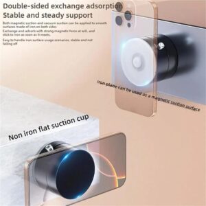 Double-Sided Vacuum Magnetic Phone Holder – Adjustable Foldable Rotating Suction Mount (Black) - Image 5