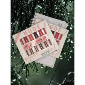 6 Pcs Nude & Red Matte Lip Gloss Set | High Pigmented Long Lasting Liquid Lipstick Collection - Image 5