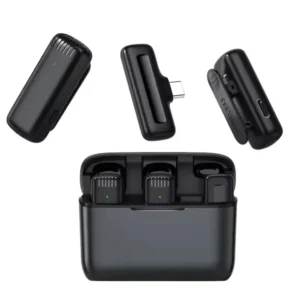 J13 Type C Dual Wireless Lavalier Microphone With Charging Case Video Recording Mic - Electronic Accessory For Audio Recording Routine - Image 2