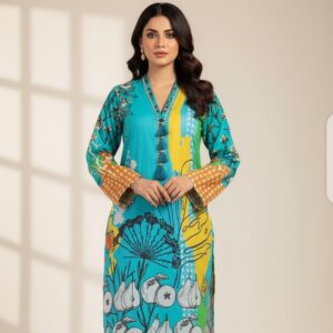 1 Piece Unstitched Digital Swiss Lawn Shirt For Girls & Women 2.5 Yard Shirt Cutting - Image 1