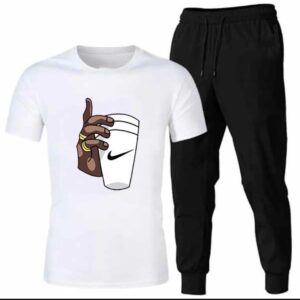 Premium Micro Men’s Tracksuit Cup Hand Print – Comfortable Sportswear | Gym & Workout Suit - Image 1