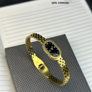 Fake Watch Handcuff Bracelet for Women – Stylish Gold Wrist Watch - QTX-184 - Image 1