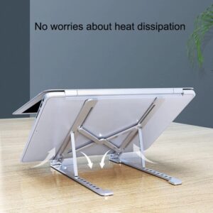 Speedx Foldable Adjustable Laptop Stand for Up to 18-Inch Laptops – Portable Aluminum Cooling Bracket - Image 2