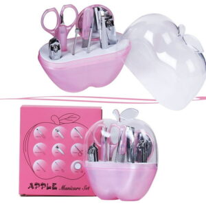 8 Pcs Apple Manicure Set ABS Plastic Mani Pedi Kit | Pink Colour - Image 4