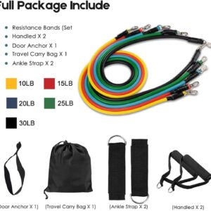 Resistance Bands Set - 11pcs Latex Pull Rope With Door Anchor, Handles, And Ankle Straps For Effective Home And Gym Workout Routines - Image 3