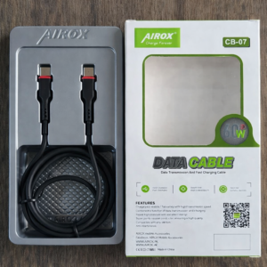 Airox USB Type-C to Type-C 60W Fast Charging Data Cable – Black - Image 1