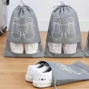 Shoe Bags For Travel Dust Proof Storage Organizer With Clear Window Non Woven Packing Pouch Size 12.5x16.5 - Image 1