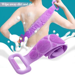 Silicone Bath Brush And Silicone Back Scrubber Care Bundle For Deep Cleansing And Gentle Body Care (Random Color) - Image 3
