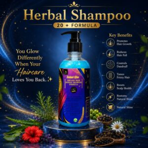 Instant Glow Herbal Shampoo 20+ Formula 500ml | Organic Herbal Shampoo for Hair Growth & Hair Fall Control | Dandruff & Frizz Control | Scalp Nourishing Hair Care - Image 1