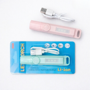 Rechargeable LED Torch Light with USB Charging Cable (Random Color) - Image 1