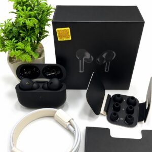 Original Black Pro 2 Box Pack Wireless Earbuds with All Accessories – Black - Image 1