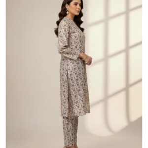 2-Pcs Katan Silk Unstitched Allover Printed Suit for Women – Premium Soft Fabric Shirt & Trouser Dress Material for Casual & Formal Wear - Image 2