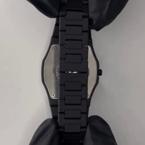 Black Minimalist Analog Wrist Aura Watch With Stainless Steel Strap And Butterfly Lock - Image 3
