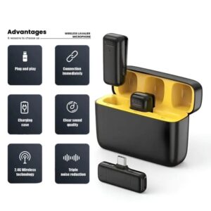K13 Type-C ANC Dual Wireless Lavalier Microphone Professional Noise Cancelling Clip-On Mic Charging Case Video Recording - Image 4