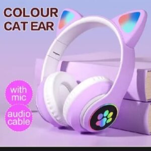 Cat Ear Wireless Bluetooth Headphones with RGB LED Lights & Built-in Mic – Stereo Bass Sound, Bluetooth & AUX Mode, Adjustable Over-Ear Headset for Kids, Teens & Girls - Image 4